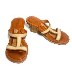 Born Drilles T-Strap Leather Espadrilles Sandals